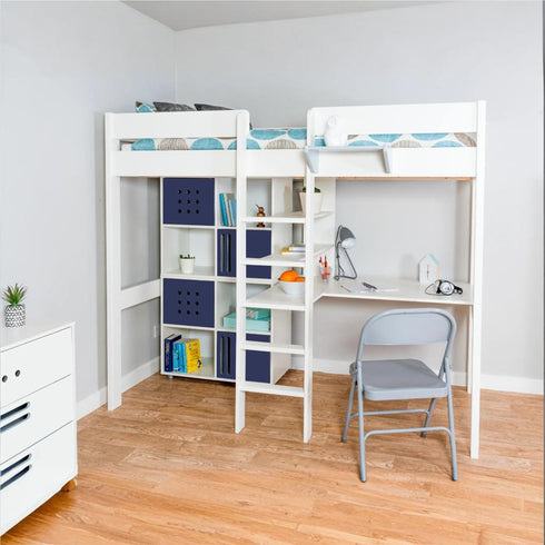 Stompa Duo Highsleeper And Two Cube Units Each With A Pair Of Blue Doors